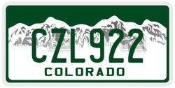 CZL922  license plate in CO