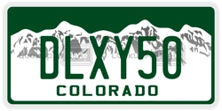 DLXY50  license plate in CO