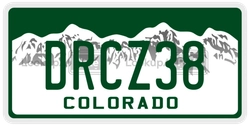 DRCZ38  license plate in CO