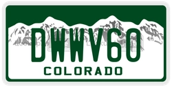 DWWV60  license plate in CO
