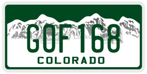 GOF168 license plate in Colorado