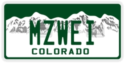 MZWEI  license plate in CO