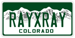 RAYXRAY  license plate in CO