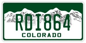 RDI864 license plate in Colorado