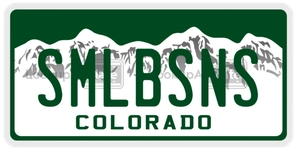 SMLBSNS license plate in Colorado