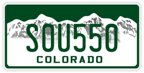 SOU550 license plate in Colorado