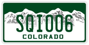 SQI006 license plate in Colorado