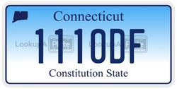 1110DF  license plate in CT
