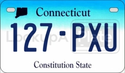 127PXU license plate in Connecticut