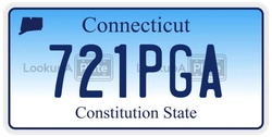 721PGA  license plate in CT