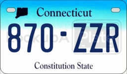 870ZZR license plate in Connecticut