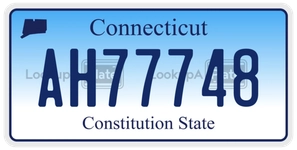 AH77748 license plate in Connecticut