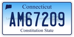 AM67209  license plate in CT