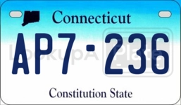 AP72361 license plate in Connecticut