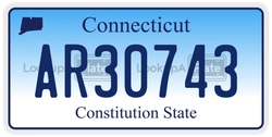 AR30743  license plate in CT