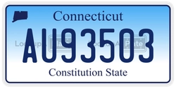 AU93503  license plate in CT