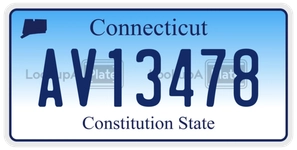 AV13478 license plate in Connecticut