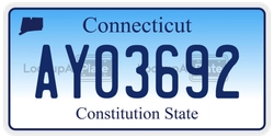AY03692  license plate in CT