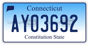 AY03692 license plate in Connecticut