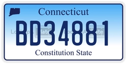 BD34881  license plate in CT