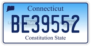 BE39552 license plate in Connecticut