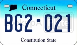 BG20216 license plate in Connecticut