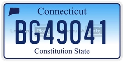 BG49041  license plate in CT