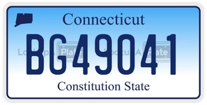 BG49041 license plate in Connecticut