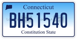 BH51540  license plate in CT