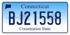 BJ21558 license plate in Connecticut