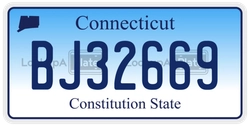 BJ32669  license plate in CT