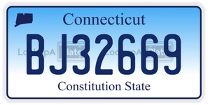 BJ32669 license plate in Connecticut