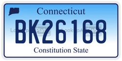 BK26168  license plate in CT