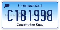C181998  license plate in CT