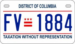 FV1884  license plate in DC