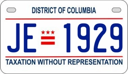 JE1929 license plate in District of Columbia