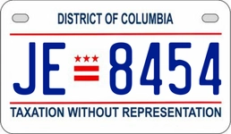 JE8454 license plate in District of Columbia