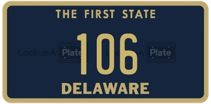 106 license plate in Delaware