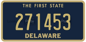 271453 license plate in Delaware