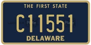 C11551 license plate in Delaware