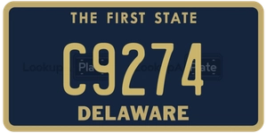 C9274 license plate in Delaware