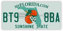 BT98BA  license plate in FL
