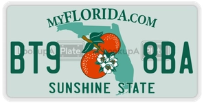 BT98BA license plate in Florida