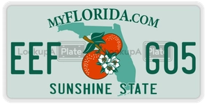 EEFG05 license plate in Florida
