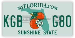 KGBG80  license plate in FL