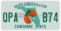 QPAB74  license plate in FL