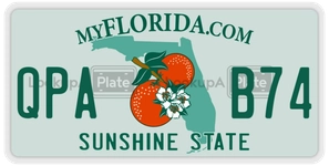 QPAB74 license plate in Florida