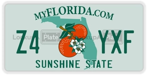 Z4YXF license plate in Florida