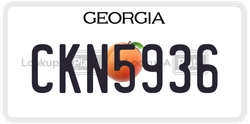 CKN5936  license plate in GA