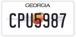 CPU5987  license plate in GA